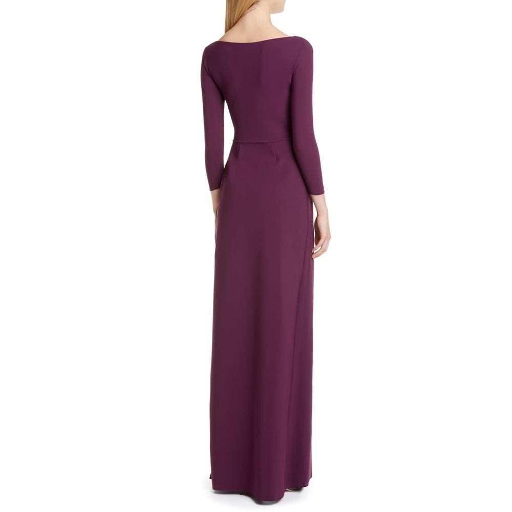 NEW Chiara Boni La Petite Robe Litonya Uni Bracelet Sleeve Gown Burgundy Size 2 - Picture 11 of 12